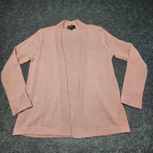 Charter Club Womens Luxury Cashmere Blush Pink Open Front Cardigan Sweater Small